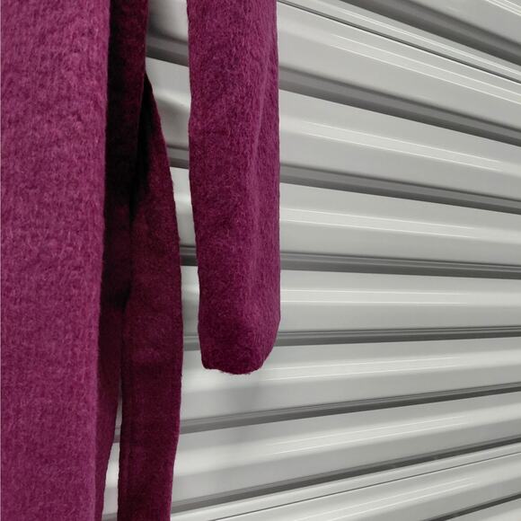 Steve Madden Womens Belted Long Coat Size XS Purple Textured Winter Chic Cozy - Picture 10 of 11